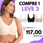 Sutiã Top Comfort Plus Sem Bojo 3 Unidades