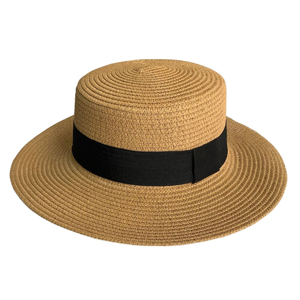Chapéu Feminino para Praia de Palha Dobrável com Faixa