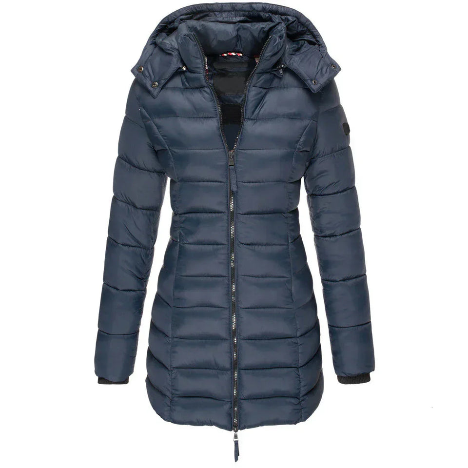 Casaco Feminino de Inverno com Capuz e Zíper - Acolhedor, Elegante e Leve