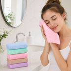 Kit 5 Toalhas de Rosto e Mãos Macias e Super Absorventes | CoralSoft