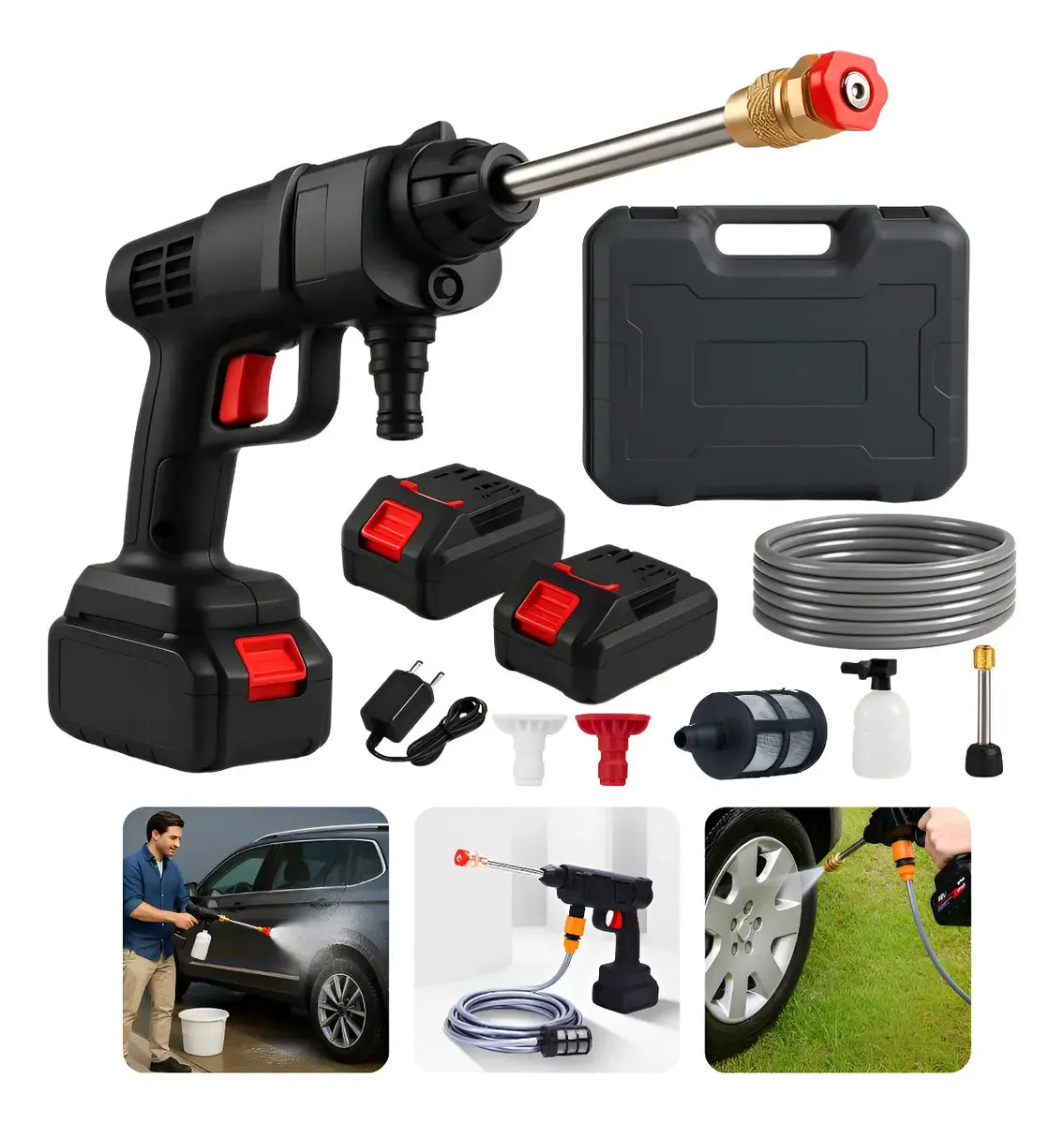 Lavadora Jato Portátil Recarregável JetMaster 1000W