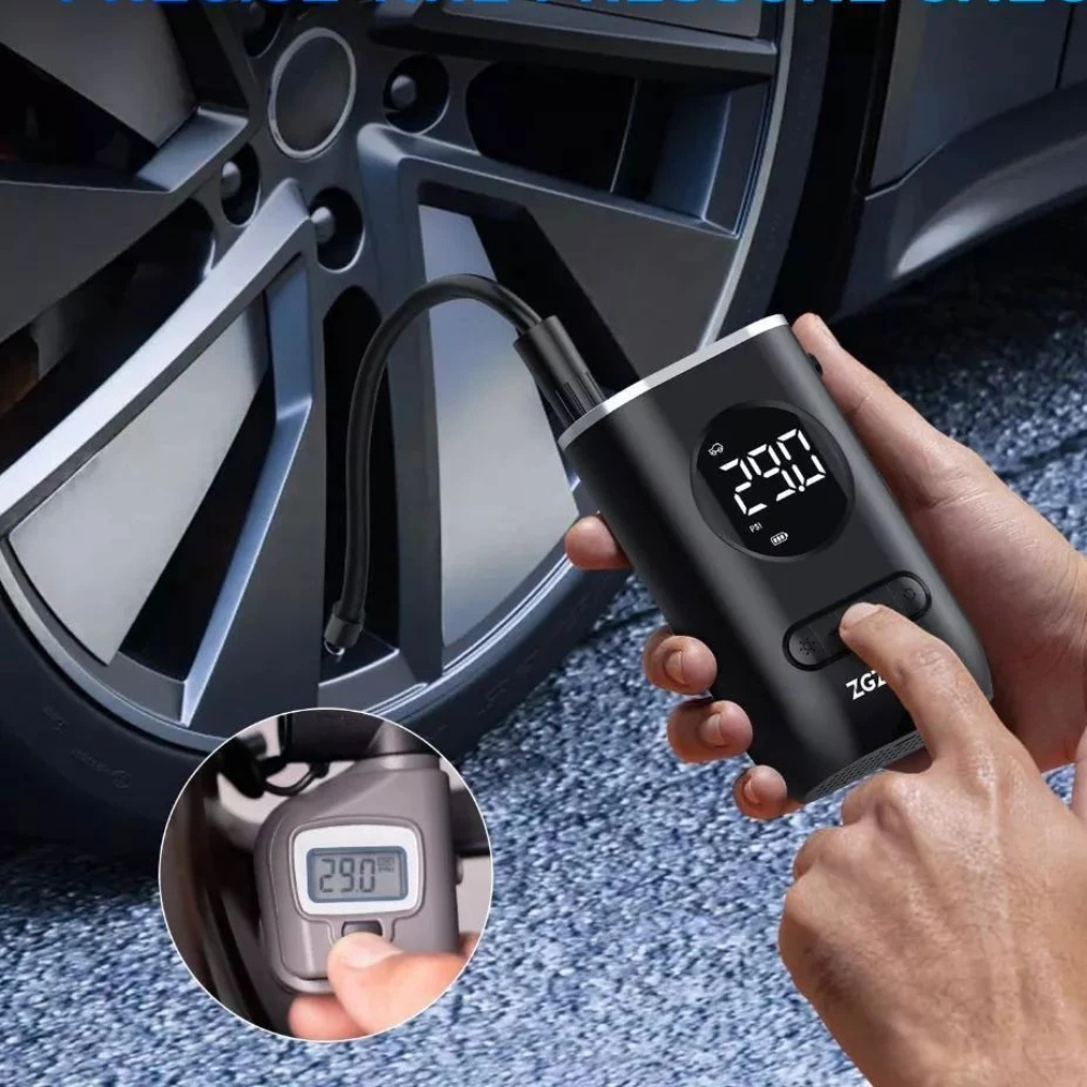 Mini Compressor de Ar Portátil para Carro, Moto e Bicicleta Recarregável