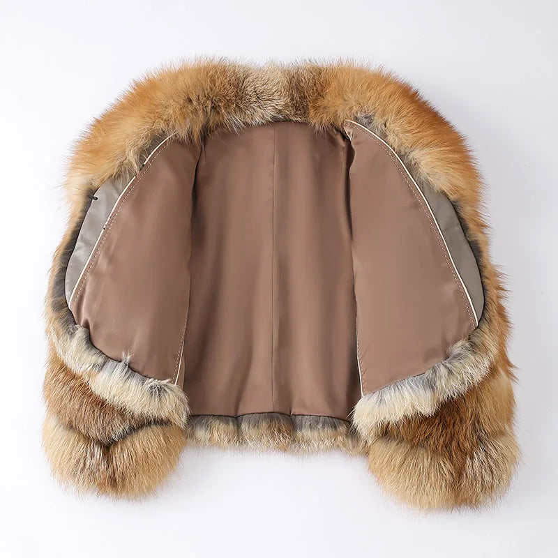 Casaco Feminino com Gola Alta Peluciado Para Inverno