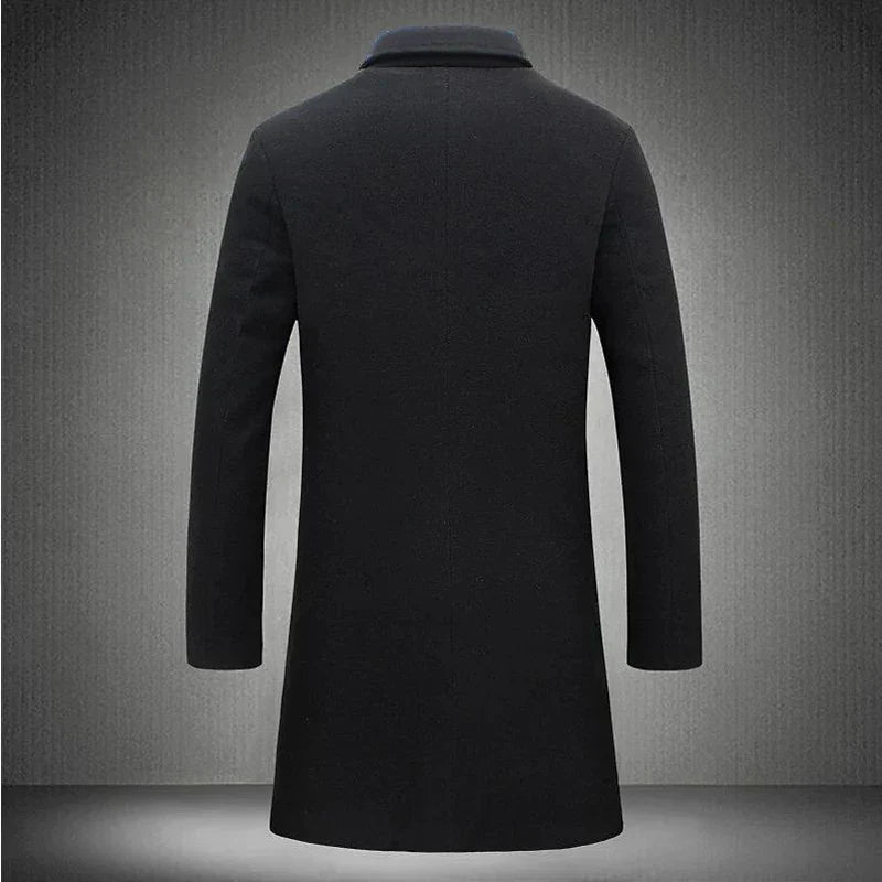 Jaqueta Longa Masculina de Inverno Lã Premium