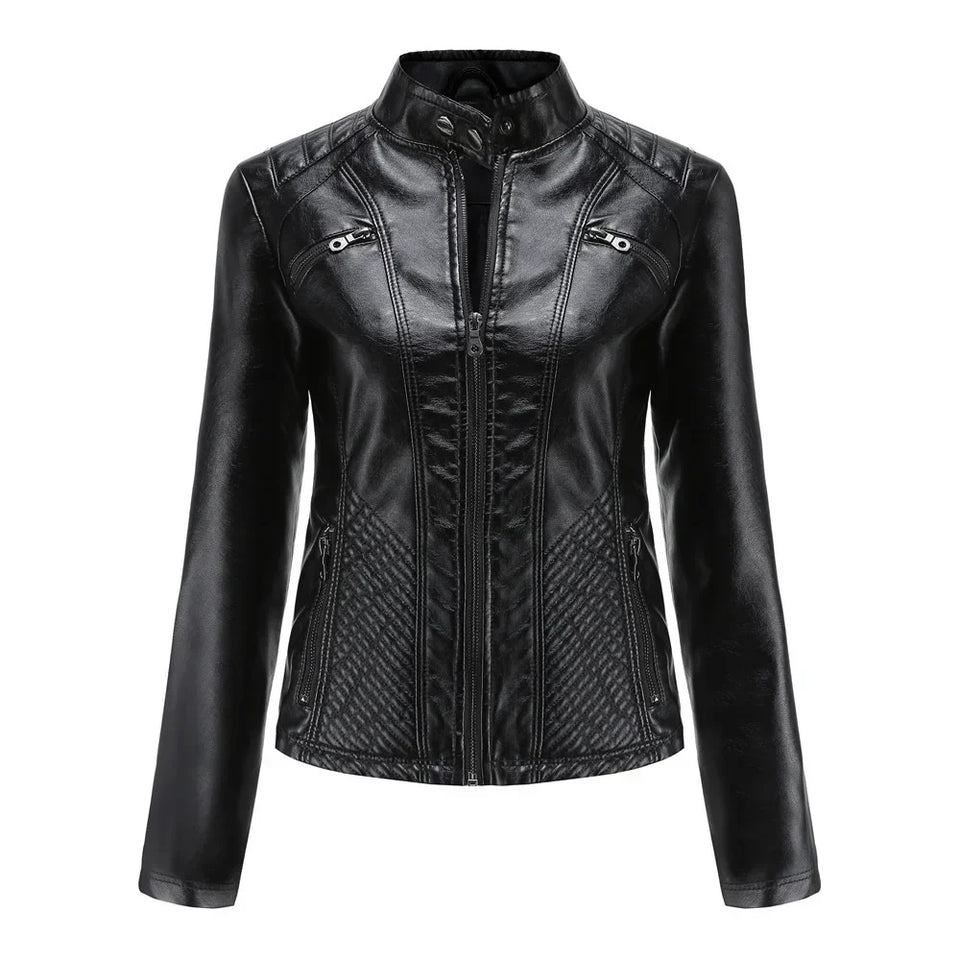 Jaqueta Feminina Casual com Zíper Estilo Streetwear