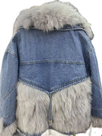 Casaco Feminino Jeans Para Inverno Peluciado Confortável