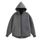 Casaco Feminino com Capuz e Bolsos Oversized