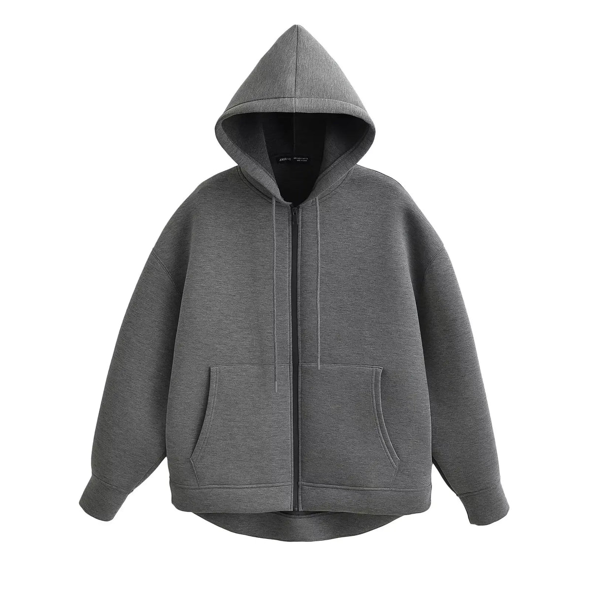 Casaco Feminino com Capuz e Bolsos Oversized