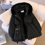 Casaco Feminino com Capuz Forrado a Polar Parka Acolchoada