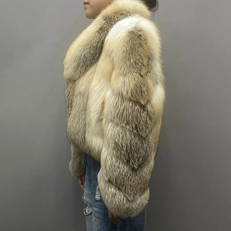 Casaco Feminino com Gola Alta Peluciado Para Inverno