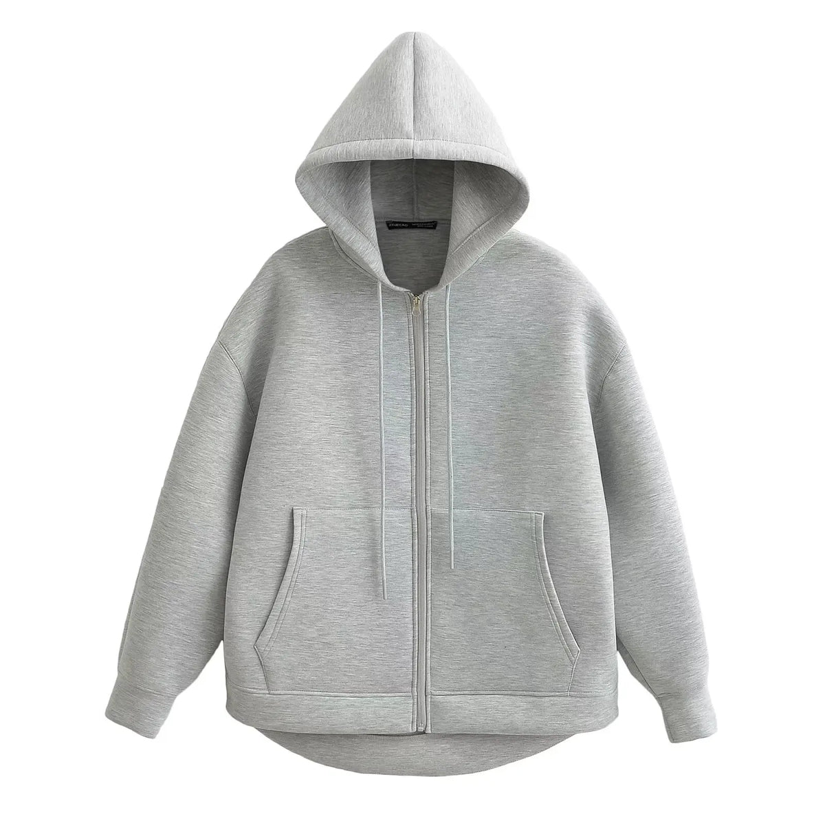 Casaco Feminino com Capuz e Bolsos Oversized