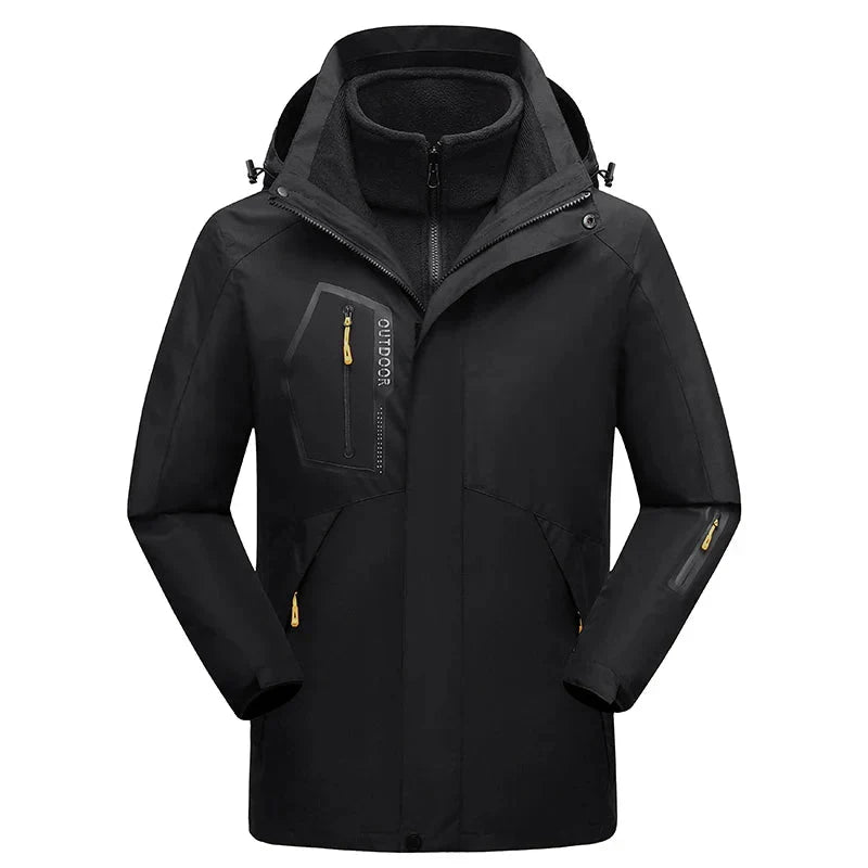 Jaqueta Masculina 3 em 1 com Forro Fleece Impermeável Corta-Vento