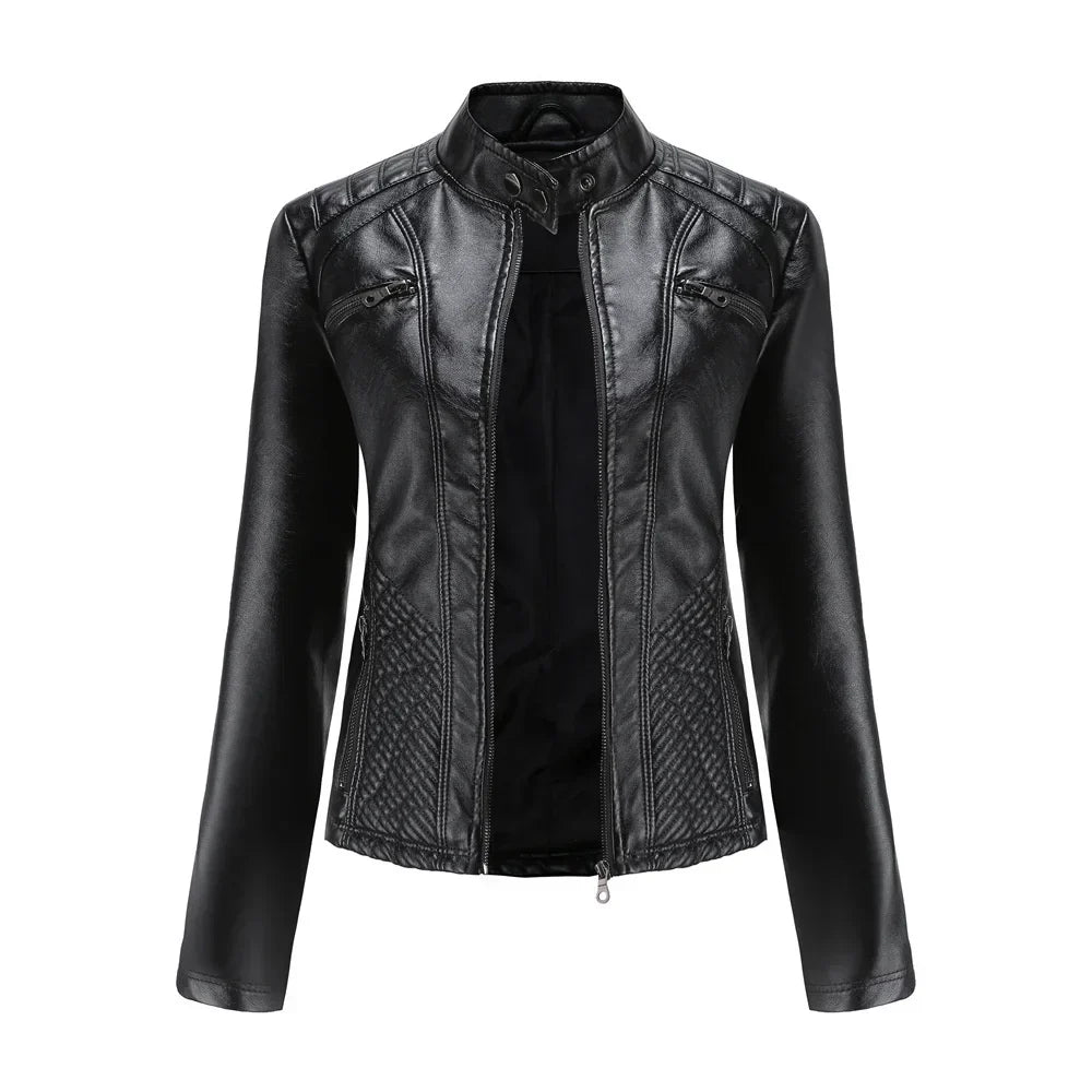 Jaqueta Feminina Casual com Zíper Estilo Streetwear