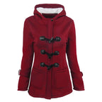 Casaco Feminino Básico com Capuz e Zíper - Sobretudo Casual para Outono/Inverno