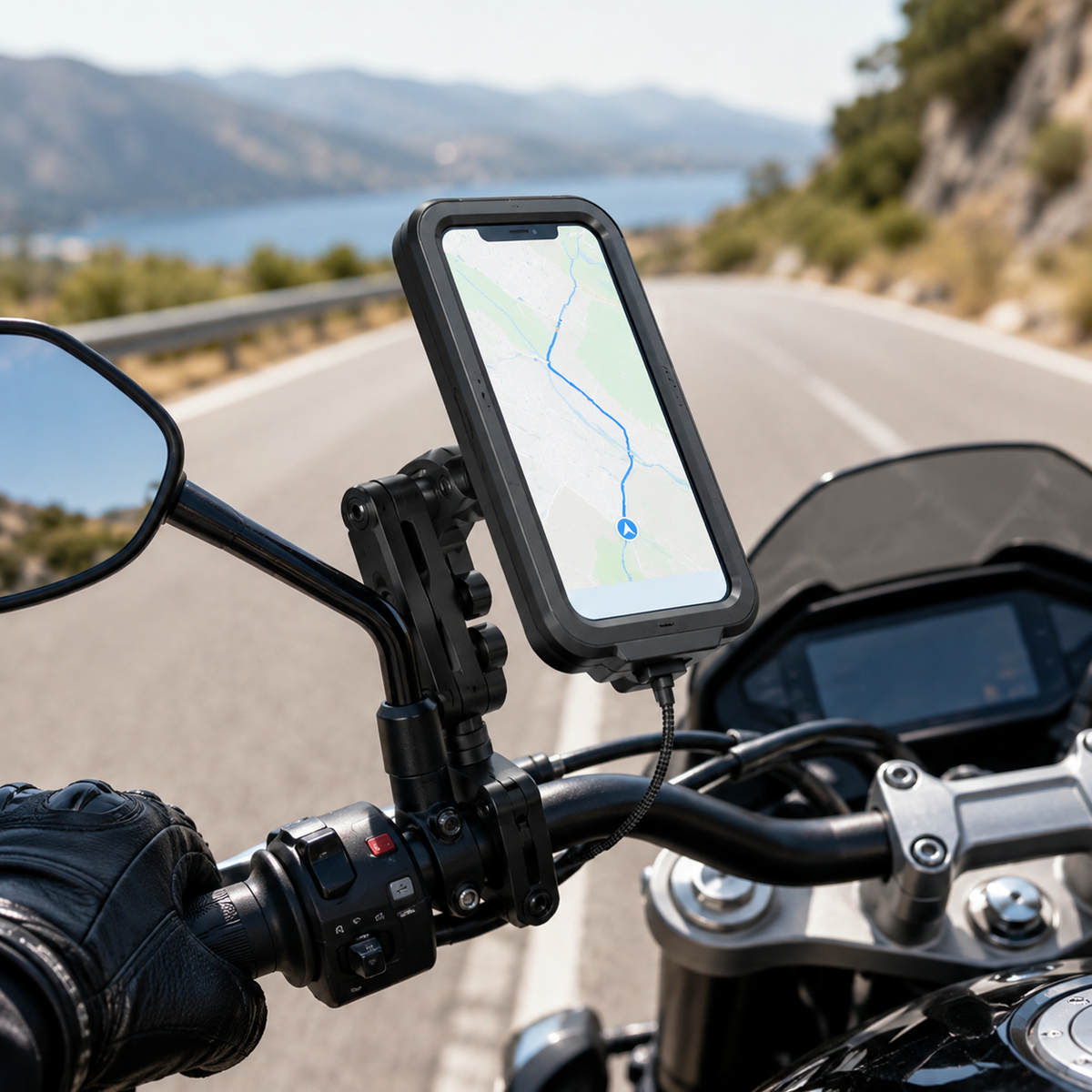 Suporte Articulado para Celular Impermeavel Universal para Moto e Bicicleta
