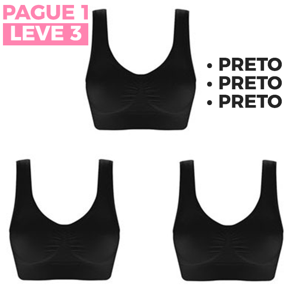 Sutiã Top Comfort Plus Sem Bojo 3 Unidades