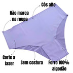 Kit 5 Calcinhas Femininas Cós Alto Sem Costura – Corte a Laser Conforto