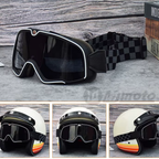 Óculos Retrô para Motociclistas com Lentes Espelhadas Antirreflexo