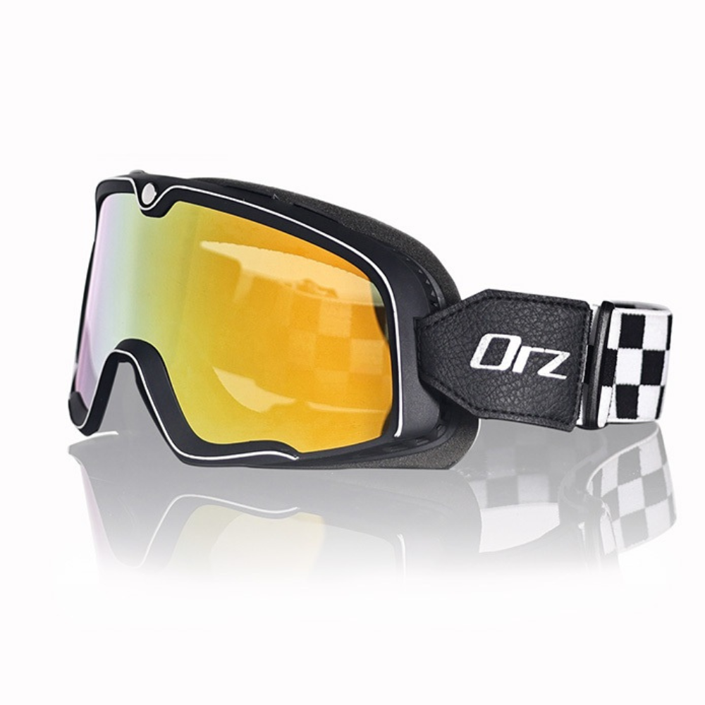 Óculos Retrô para Motociclistas com Lentes Espelhadas Antirreflexo