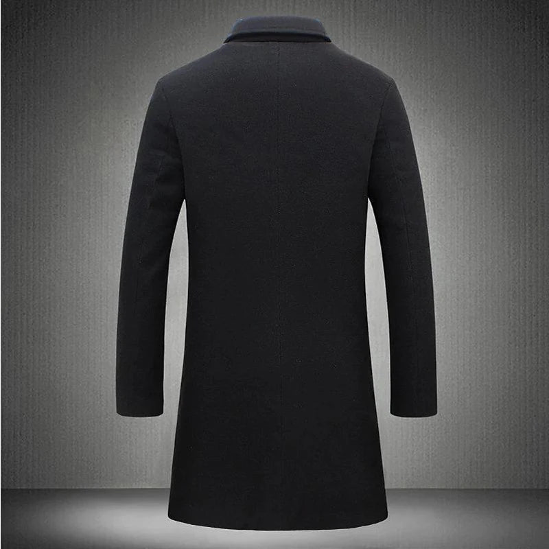 Jaqueta Longa Masculina de Inverno Lã Premium
