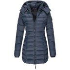 Casaco Feminino de Inverno com Capuz e Zíper - Acolhedor, Elegante e Leve