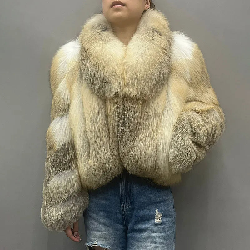 Casaco Feminino com Gola Alta Peluciado Para Inverno