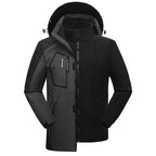 Jaqueta Masculina 3 em 1 com Forro Fleece Impermeável Corta-Vento
