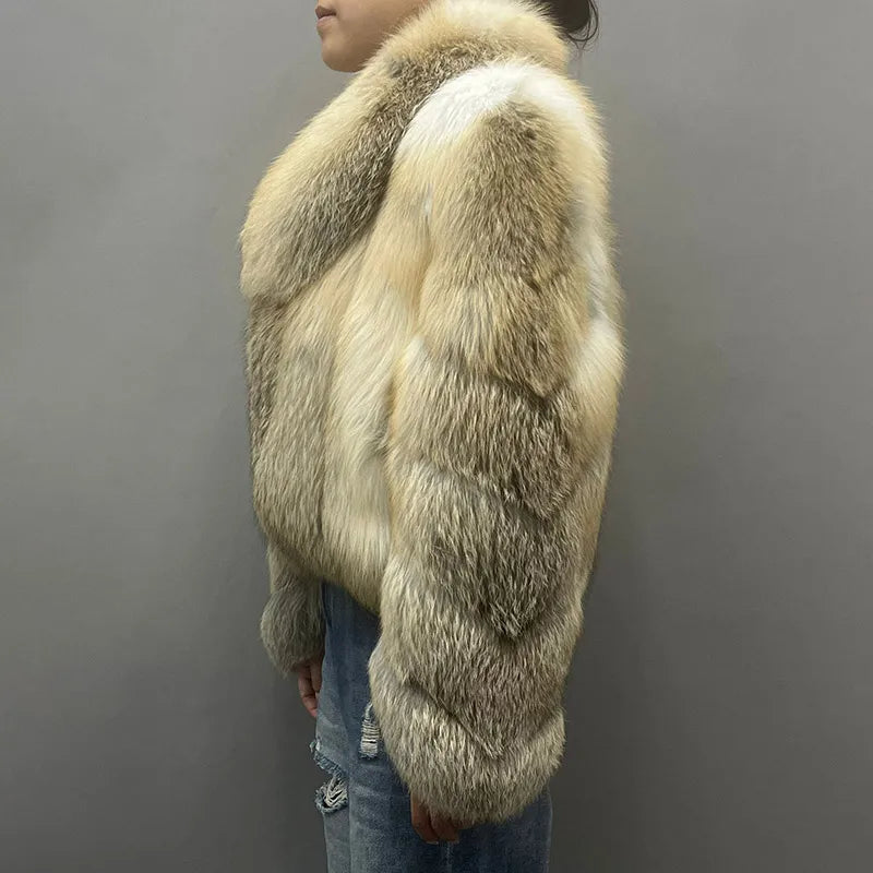 Casaco Feminino com Gola Alta Peluciado Para Inverno
