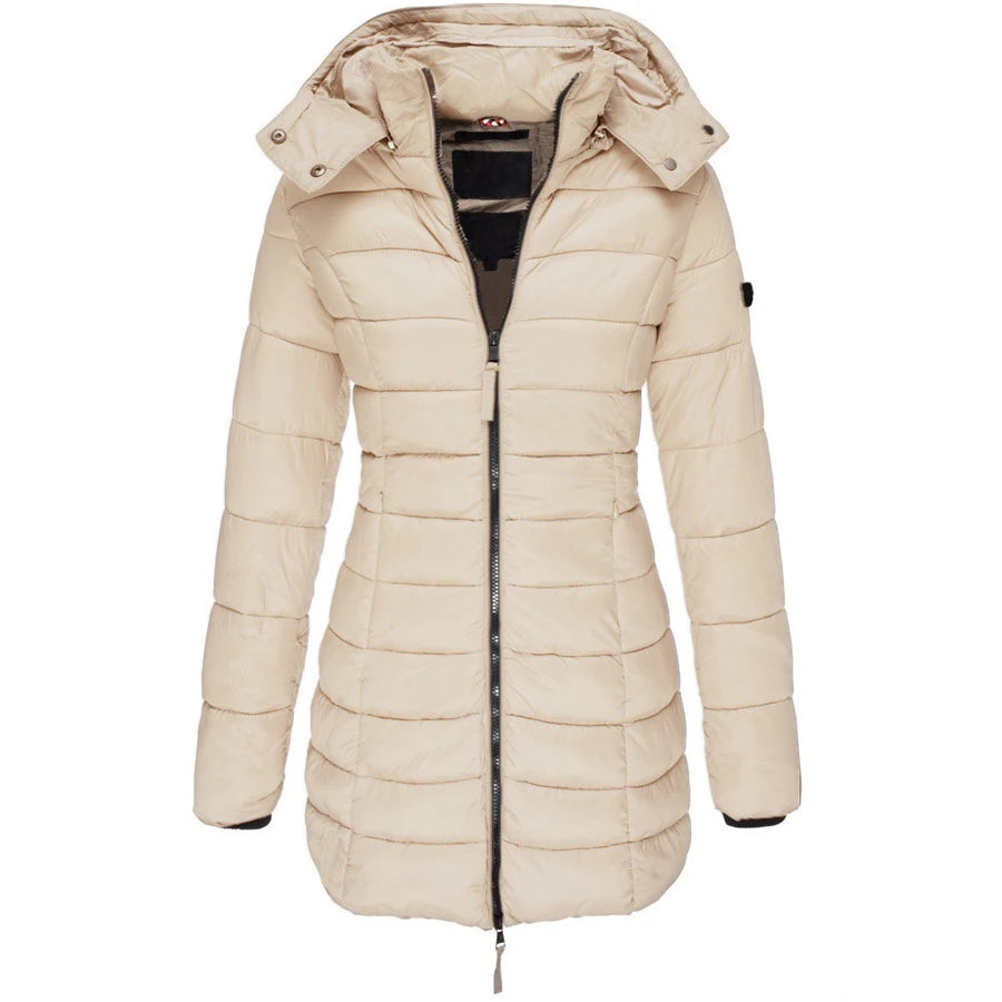Casaco Feminino de Inverno com Capuz e Zíper - Acolhedor, Elegante e Leve