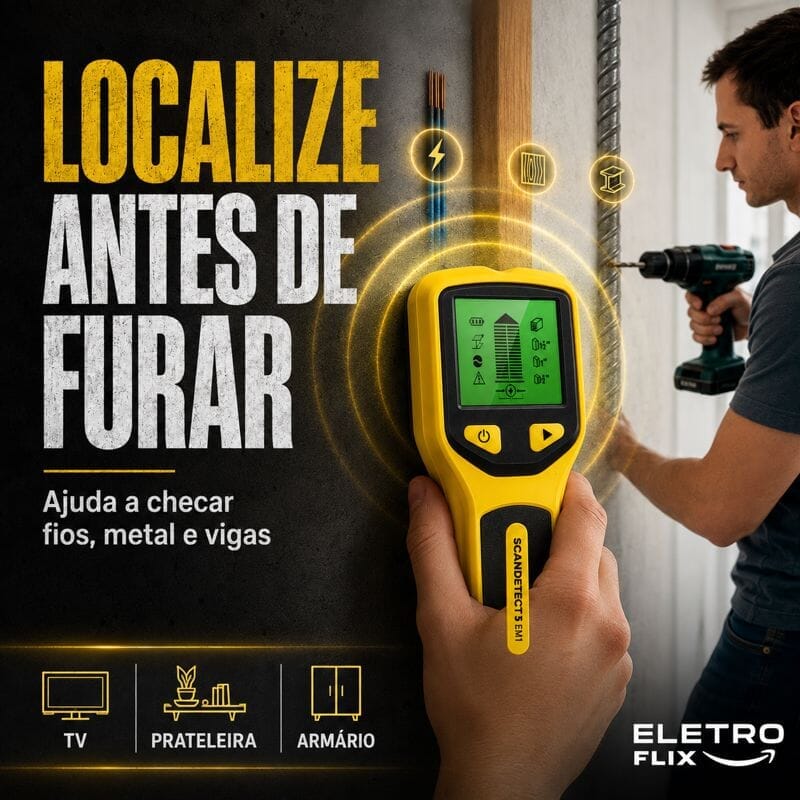 Scanner Profissional de Parede 5 em 1 Para Metais Cano PVC